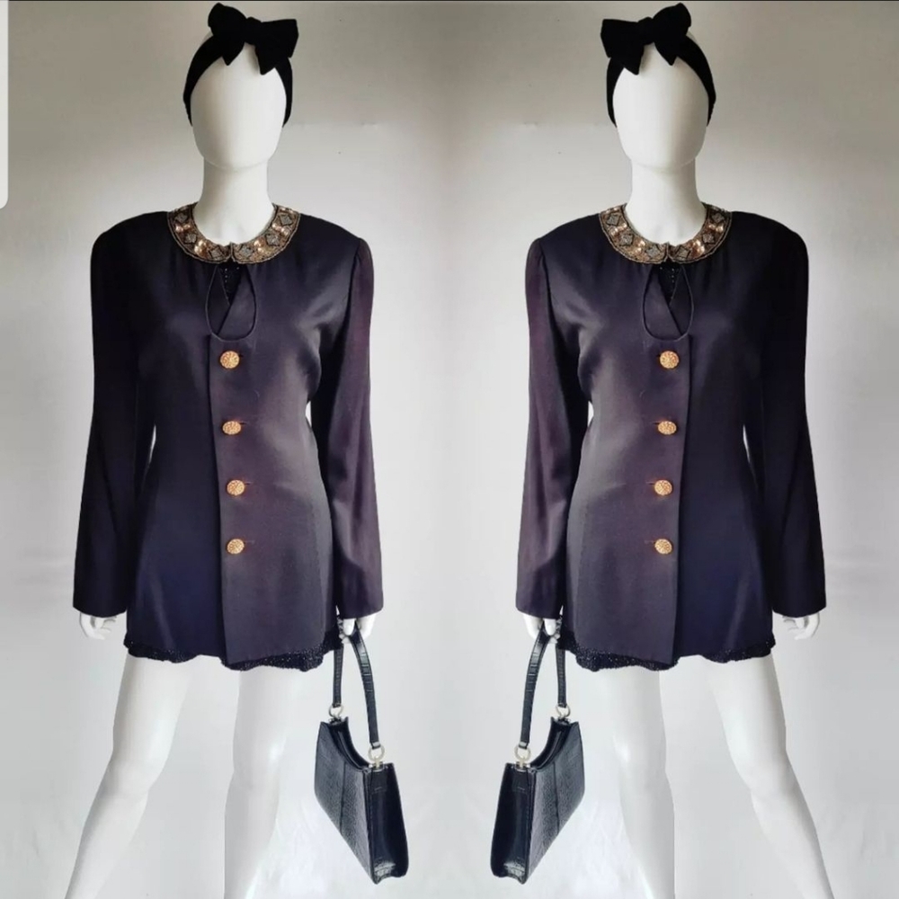 Vintage Blazer with Embroidery and Luxe Buttons